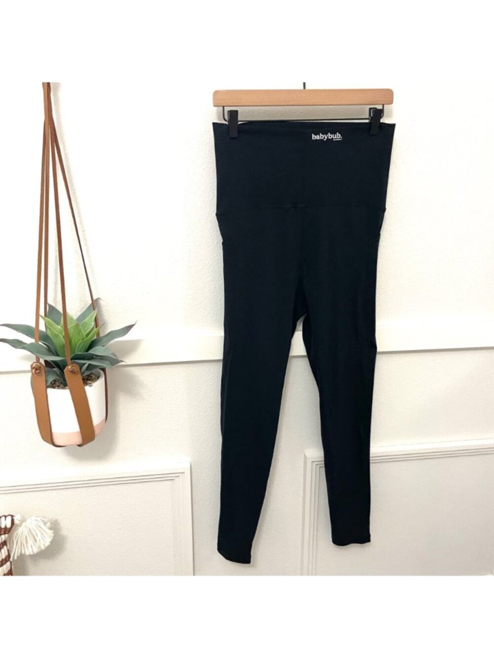 Babybub's Bub's Maternity Leggings High Waist + Pockets Size M Black - Picture 2 of 6